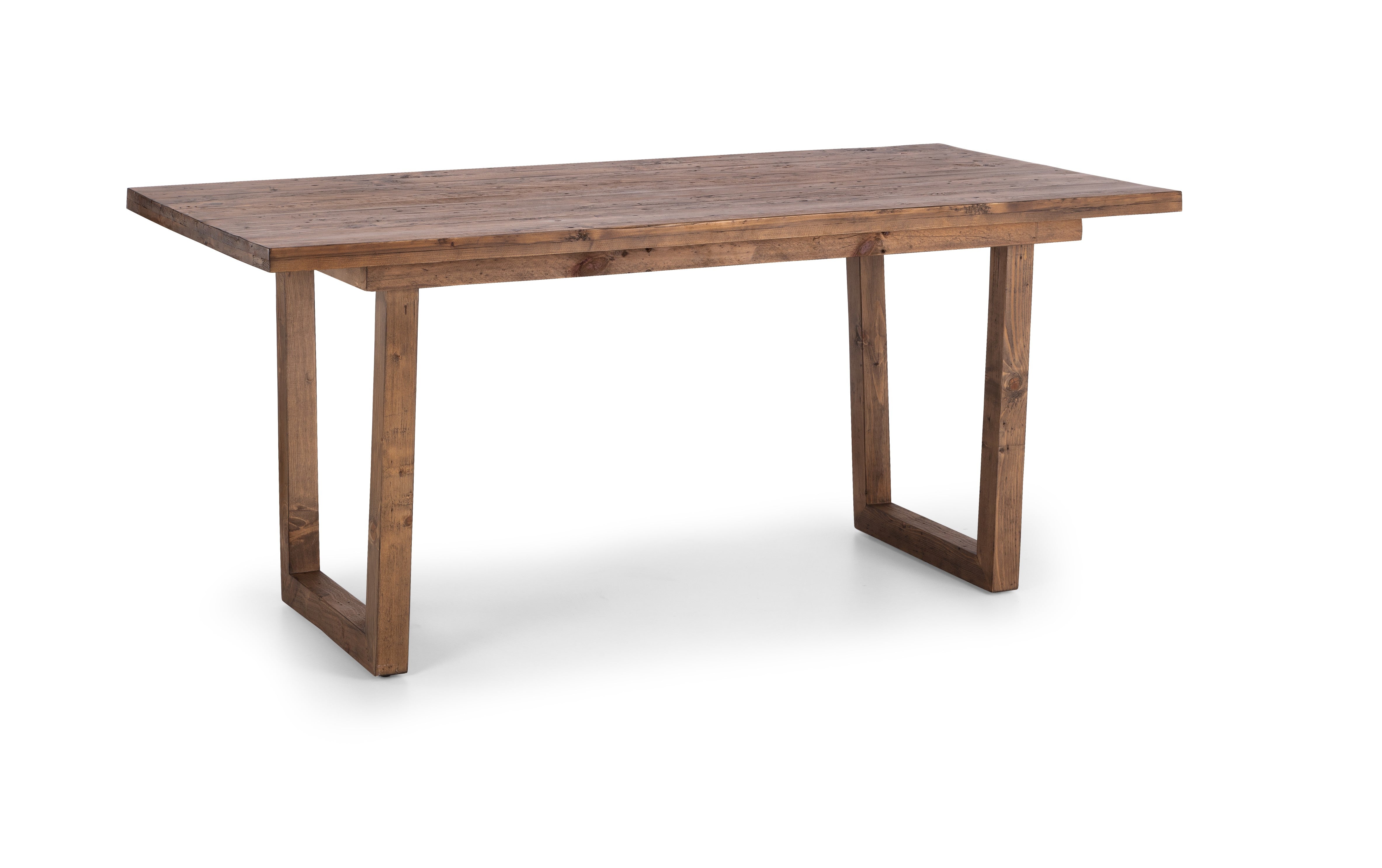 Wooden dining table on a white background