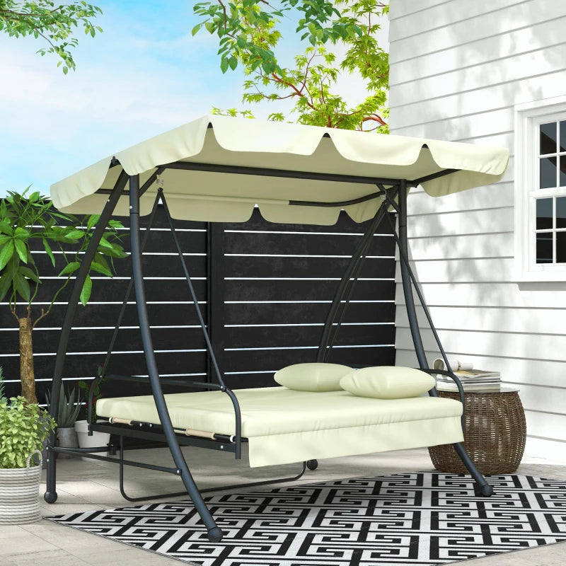 3 Seater Garden Swing Chair with Tilting Canopy
