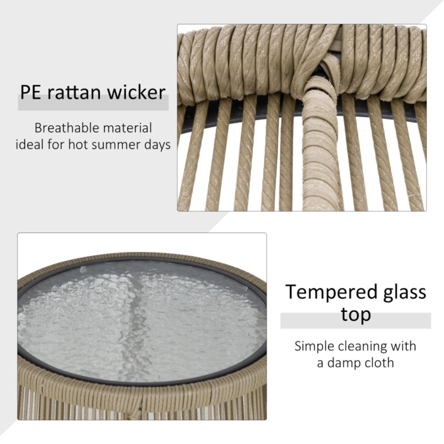 Lyon Wicker Rattan Bistro Set