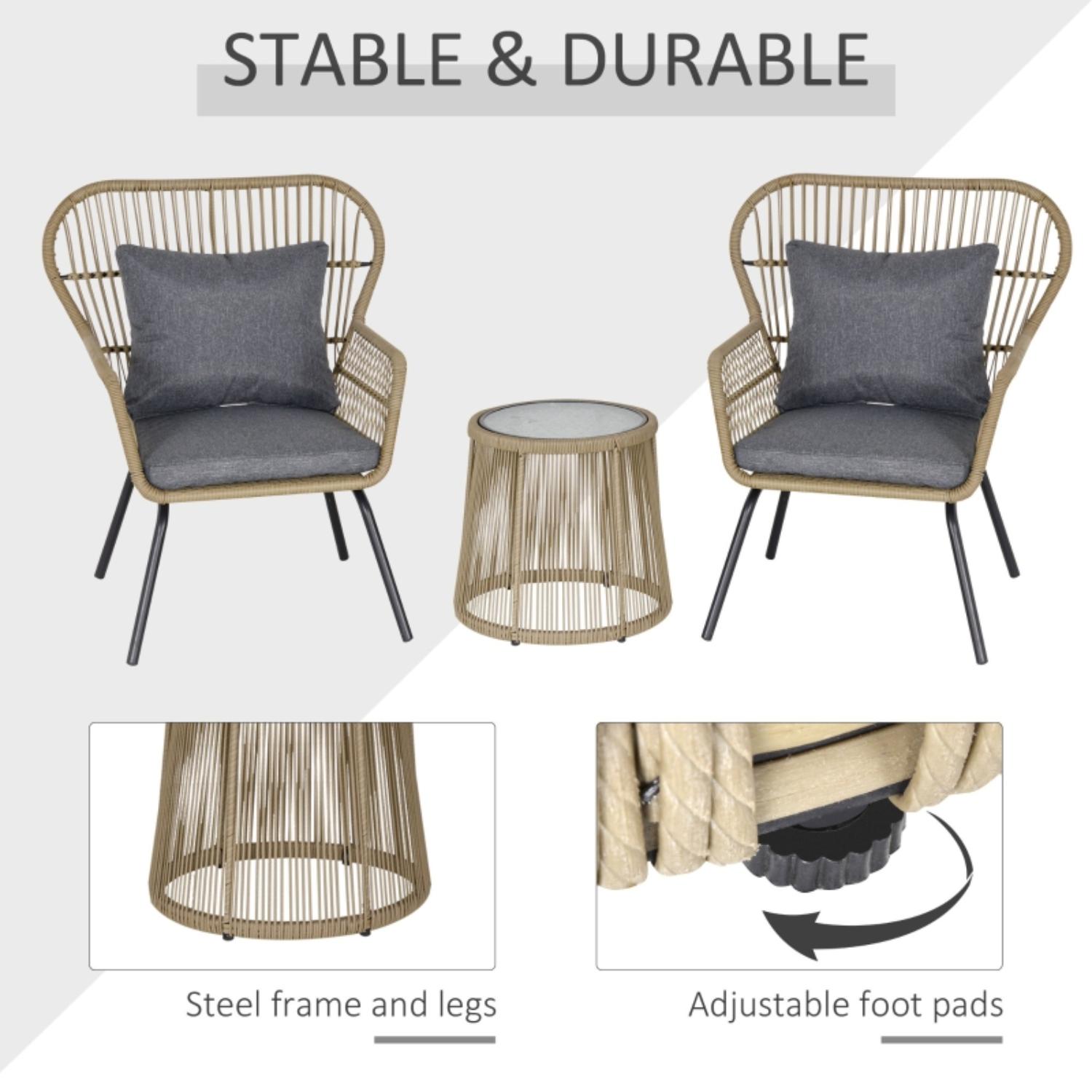 Lyon Wicker Rattan Bistro Set