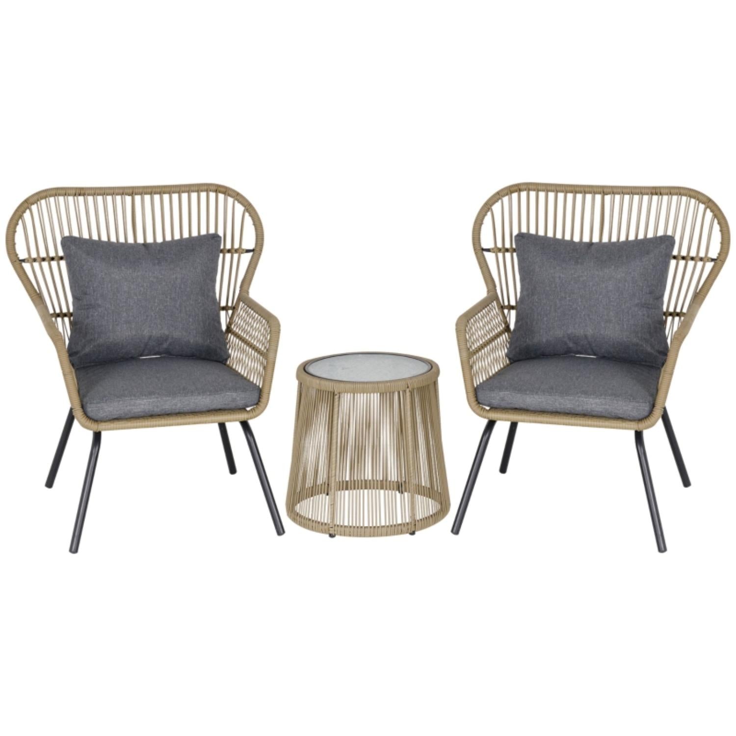 Lyon Wicker Rattan Bistro Set