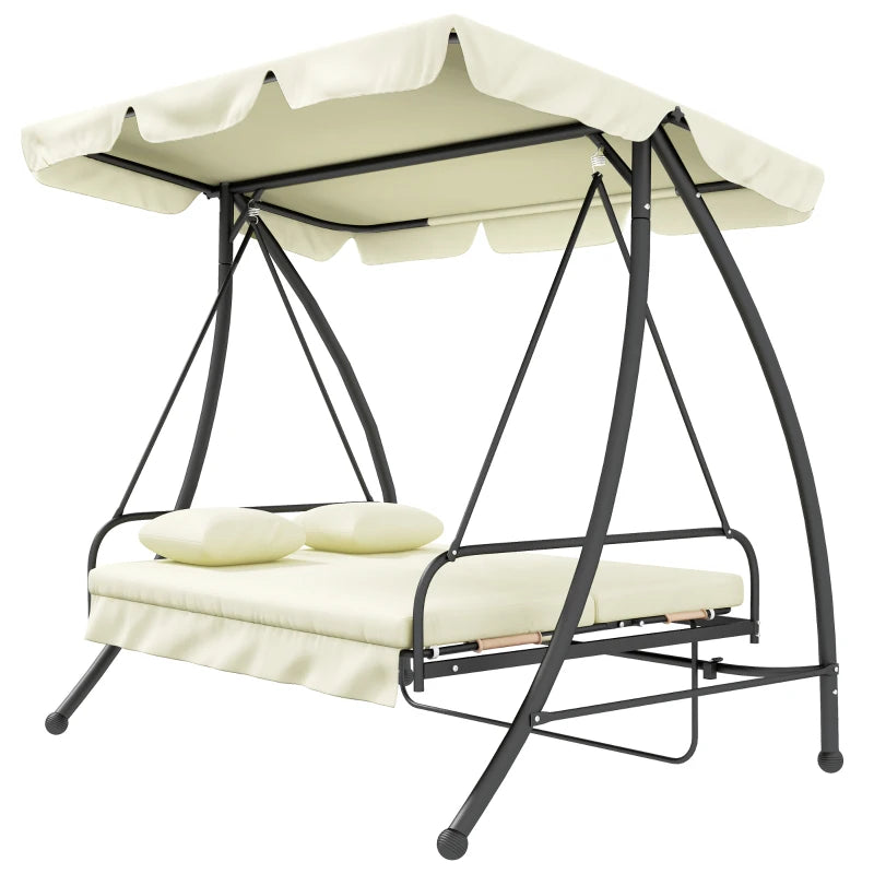 3 Seater Garden Swing Chair with Tilting Canopy
