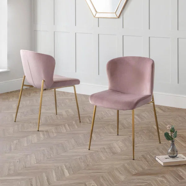 Set Of 2 Harper Dining Chairs - Pink